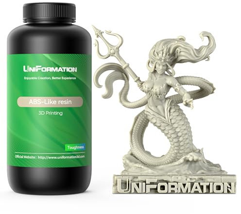 UNIFORMATION 3D Drucker Resin HD ABS LIKE Resin hart robust 3D-Druckerharz Photopolymer UV-hrtende 3D-Harzflüssigkeit mit hoher Przision geeignet für SLA/LCD/DLP HD Vanille 1 kg