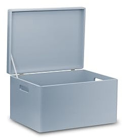 Pinus - Holzkiste mit Deckel 40x30x23 cm, Box mit Griffe, Stabiles Holzbox mit Deckel, Schatztruhe aus Holz mit Klappverschluss, Holzschachtel mit Deckel, Aufbewahrungsbox - Grau