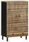 vidaXL Highboard 60x33,5x110 cm Raues Mangoholz, Highboard Holz, Beistellschrank, Lagerschrank, Schrank, Highboard Massivholz, Hochschrank