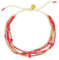 happymaker - Perlenarmband Damen mit echten Edelsteinen, Amethyst und roter Jaspis, Mijuki Perlen, größenverstellbar mit Schiebeknoten, Schmuckschachtel, handgefertigt in Deutschland