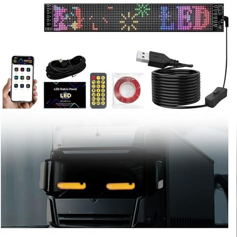 Programmierbare flexible LED-Anzeige, Autofenster Flexibles LED-Display-Panel für Fenster von Autos und LKWs, Pixel 20 * 64