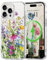 L-FADNUT Magnetic for iPhone 14 Pro Max Case, Compatible with Magsafe Floral Pattern Design, Clear Girly Flower Cover Slim Bumper Shockproof Protective Phone Case for iPhone 14 Pro Max Green