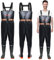Shengruili Wathose Herren Damen,Anglerhose Wasserdicht mit Stiefel,Wathose mit Verstellbarer Riemen,Atmungsaktive Wasserdicht Watthosen für Baustellen, Angeln, Bauernhöfe, Gärten