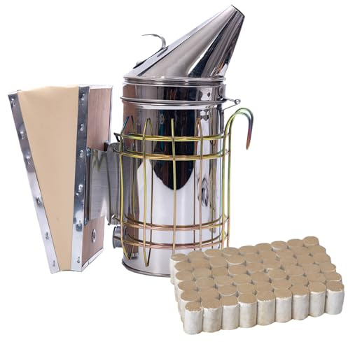 Bee Hive Smoker Kit – Stainless Steel Smoker with Heat Shield, Practical Beekeeping Supplies for Beginners & Professionals