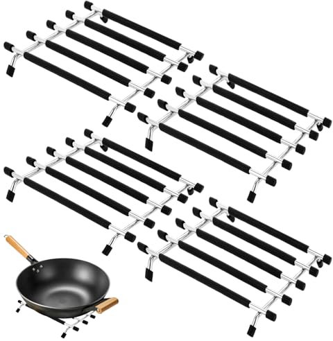 MUXHEL 4er-Set Topfuntersetzer Metall, 20 x 20cm Küchenarbeitsplatte Schutz, topfuntersetzer aus Edelstahl, topfuntersetzer hitzebeständig, hitzebeständiger Untersetzer, für Topf, Pfanne