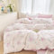AShanlan Blumen Bettwäsche 135x200 Baumwolle Rosa lila Blümchen Bettbezug und Kissenbezug 80x80 cm 2tlg Weiß Rosa Blumenmuster Wendebettwäsche Set mit Reißverschluss