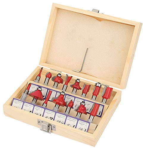 Holzbearbeitungsmühlenschneider -Set Effizient Verschiedene Materialien 8mm Schaft Router Bitbox Rot Rot
