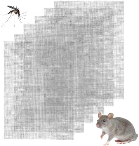 6 Stück Edelstahl-Drahtgeflecht (150 x 200 mm, A5-Größe) – Insekten-/Schädlingsbekämpfungsgitter, Filterfolie, Abflussabdeckungsgitter, feines Drahtgeflecht & Nagersicheres Netz, Nagerdrahtgeflecht