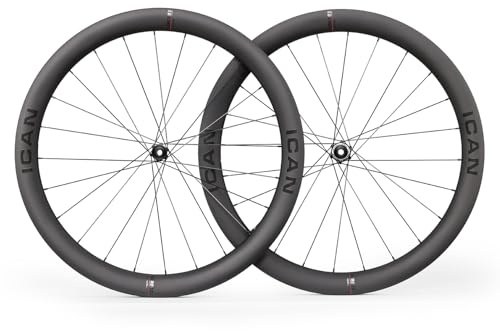 ICAN AERO 50 II Disc Carbon Road Bike Wheelset 700C, 1254g Lightweight Aero Wheels, 23mm Wide Rim for Speed & Racing(Compatible with Road HG Freehub, AERO 50Ⅱ)