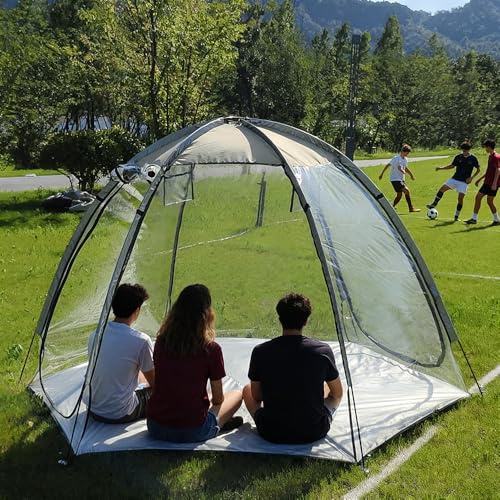 2 Person Transparent Sports Tent 360° Panoramic View Windproof Portable Outdoor Clear Bubble Tent for Winter Camping Fishing and Sports Activities