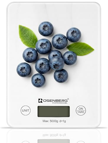 Balance de Cuisine Électronique 5kg — Précision 1g, Verre Trempé, Design Marbre Élégant, Fonction Tare, Écran LCD Lisible, Compacte & Facile à Nettoyer