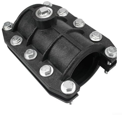 Hasaller Morsetto di riparazione per tubi in polietilene, per tubi in rame, plastica o ghisa, da 25 mm, 32 mm e 63 mm, a prova di perdite, per riparazioni idrauliche esterne in giardino, cortile (32
