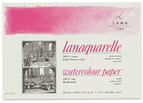 Lanaquarelle Block rau 300g/m², 18x26cm, 20Blatt