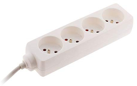 Zenitech - Regleta De Enchufes 4 Tomas 2P+T 16A - Soporta hasta 3680W A 230V - Seguridad para Niños Integrada - Cumple con Normas NF - Blanca - Opción De 3/4/5 Tomas