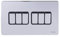Schneider Electric Ultimate Screwless Flat Plate - 6 Gang Rocker 2 Way Light Switch, Single Pole, 16AX, GU1462BPC, Polished Chrome with Black Insert
