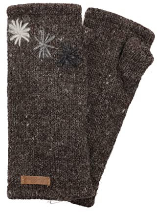 McRon Damen Gestrickte Pulswärmer Floris Naturdunkelbraun