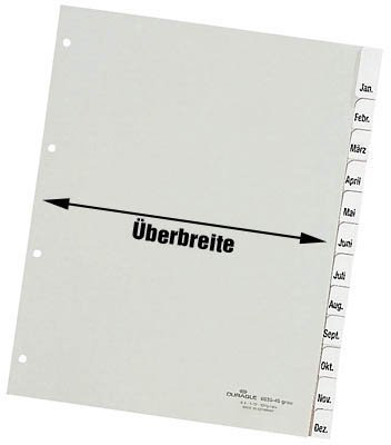 DURABLE Ordner-Register mit Wechseltaben uberbreite 12-teilig