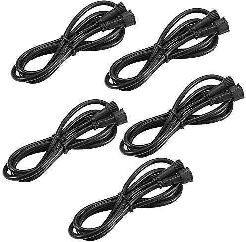 FVTLED Pack of 5, 1m 3.28ft 2Pin Extension Cable Wire with Male and Female Connectors at Both Ends for Single Color LED Deck Light