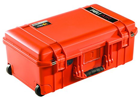 PELI 1535 Air Extrem Leichter Transport-Trolley für Kameraequipment, Wasser- und Staubdicht, 27L Volumen, Ohne Schaumstoffeinlage, Farbe: Orange