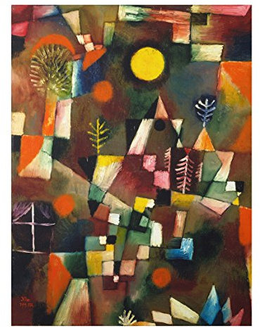 Bilderwelten Alu-Dibond - Kunstdruck Paul Klee - Der Vollmond - Expressionismus Hoch 4:3, Aluminium Print Wandbild Alu-Bild Wall Art, Größe HxB: 40cm x 30cm