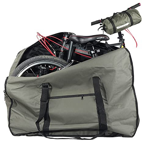CamGo 20 Inch Folding Bike Bag - Wear-Resistant Bicycle Travel Case Outdoors Bike Transport Bag for Cars Train Air Travel (Army Green, 20 inch)