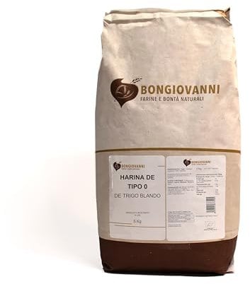 BONGIOVANNI FARINE E BONTA' NATURALI Farina Tipo 0 di grano Tenero Bio, per Prodotti da Forno Dolci e Salati - Formato da 5kg
