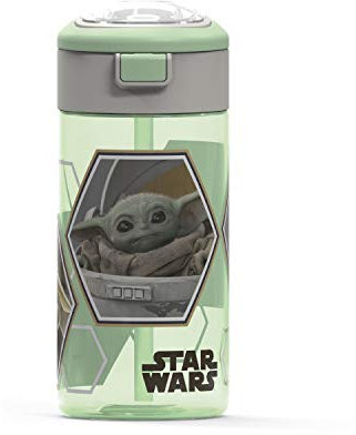 Zak Designs SW Mandalorian Baby Yoda Gourde en polypropylène avec gourde flexible 510 ml