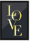 Kunstdruck Poster mit Heißfolienprägung in Gold DIN A4 (210x297mm) inkl. Bilderrahmen - Love