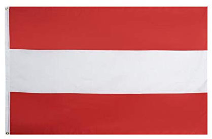 Stormflag Österreich Flagges (90cmx150cm) Polyester Pongee 90g mit Ösen mit Doppelnadel genäht.