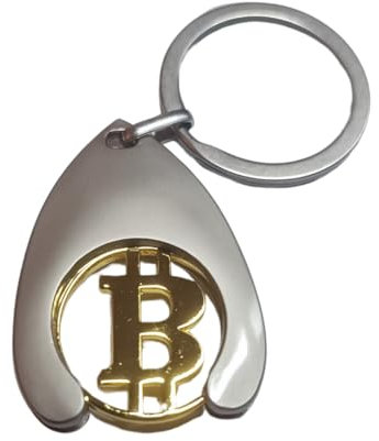 nelier Bitcoin Schlüsselanhänger mit Einkaufschip Einkaufswagenlöser - neue verstärkte Version 2025