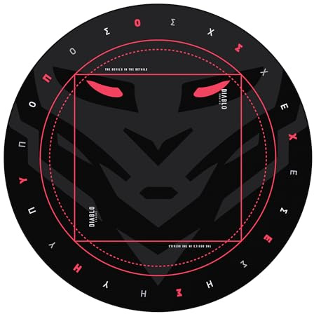 Diablo Gaming Bodenschutzmatte Bürostuhl Stuhl Unterlage Stoff Gummi rutschfest Kratzfest Ø 100 cm (Schwarz)