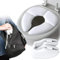 basisago Réducteur de toilette pour enfants, siège de toilette pliable pour bébé, coussin doux interchangeable, protection anti-éclaboussures, design ovale pour la maison et les voyages Blanc