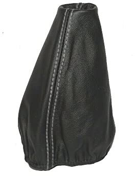 The Tuning-Shop Ltd Schaltsack kompatibel mit VW Lupo, Leder, verschiedene Nähtfarben erhältlich (weiße Naht)