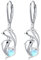 Delfin Creolen Ohrringe Damen 925 Sterling Silber Mit Herz Mondstein - Delphin Schmuck Geschenk für Mutter, Mama, Ehefrau, Frauen, Mädchen, Freundin - Weihnachten