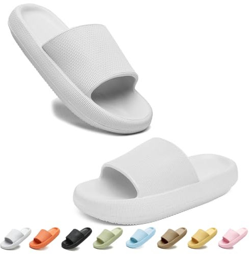 Donason Pantoufles de Bain Femme Homme, Chaussons de Plage Antidérapant Sandales de Douche Piscine Confortable Chaussures Maison Intérieur Été avec Semelle Épaisse