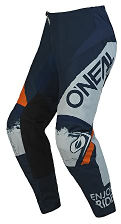 O'NEAL | Motocross-Hose | MTB Enduro MX | Bequeme lockere Passform für maximale Bewegungsfreiheit, Bündchenlose Hosenbeine | Element Pants Shocker V.23 | Erwachsene | Blau Orange | Größe 36/52