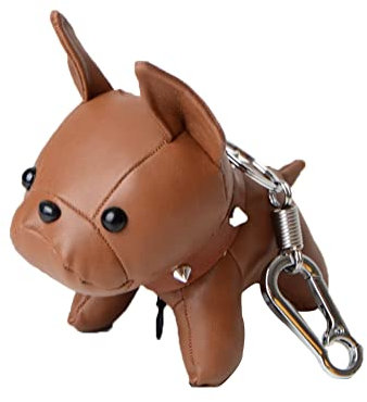 Ekakashop Schlüsselanhänger Französische Bulldogge Schlüsselanhänger Pu Leder Hund Schlüsselbund Auto Schlüsselring Auto Anhänger Taschenanhänger mit Metallring Universal Anhänger