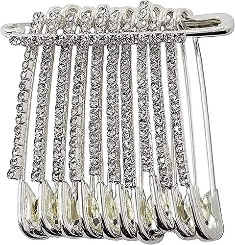 Sicherheitsnadeln mit weißen Diamanten, 12 Stück