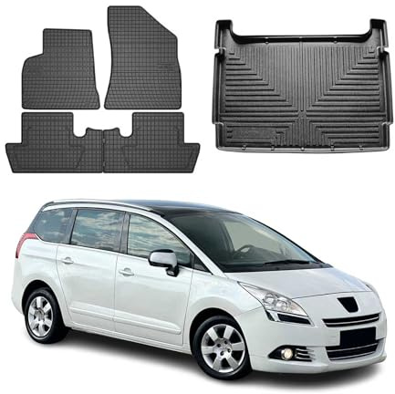OMAC Fußmatten Kofferraumwanne für Peugeot 5008 2010-2017 TPE 5tlg | inkl. Kofferraumwanne (Satz), Gummimatten, Automatten, Allwetter, Antirutsch, fahrzeugspezifisches Produkt, wasserdicht