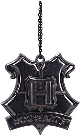 Nemesis Now Harry Potter Hogwarts-Wappen (Silber) Hängeornament 6 cm, Harz, offizielles Lizenzprodukt von Harry Potter, benötigt stabilen Aufhängeplatz, gegossen aus feinstem Harz, handbemalt