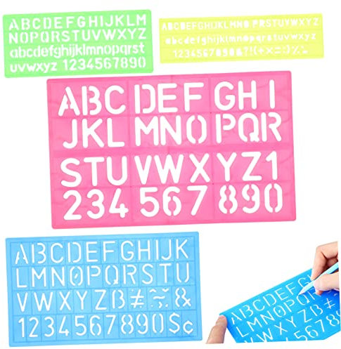 VILLFUL 4-teilige Wiederverwendbare Buchstabenschablonen Für Haushalt Bastelzubehör Multifunktionsmalvorlagen Sprühschablonen Abwaschbar Klein Filigran