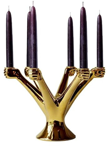 Kerzenhalterhalter Nordic Weiße Kerzenhalter Ornamente Ins Tisch Hochzeit Mittelstücke Kerzenhalter Candlelight-Dinner Requisiten Mumluk Geburtstagsgeschenk Kandelaber (Color : Golden)