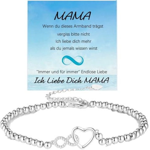 Jbniuay Muttertagsgeschenk - Geschenke für Mama infinity-Herz Armband geburtstagsgeschenk für Mama armband silbe S925 - Armband für mutter/mama/mutti