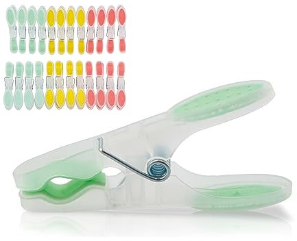 KHG Wäscheklammern 48 Stück, je 16 Stück in Rot, Gelb & Mint, Soft-Grip-Griff, Rutschfester Halt, keine Abdrücke, Farbechtheit & UV-Schutz, rostfreie Springfeder, BPA-frei Kunststoff, wasserabweisend