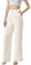SASSY ZOEY Hose mit weitem Bein für Damen | Hose mit hoher Taille und Taschen | Bequeme lässige Business-Arbeitshose für Damen, Beige, X-Groß