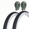 2 Cubiertas Bicicleta 26x1 1/2-650x35B (ETRTO de 37-584) Negro-Blanco + 2 Cámaras FV