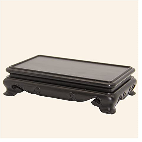 Support de pot pour plantes de jardin, base de vase en bois, rectangle violet, piédestal moiré, artisanat, pot en argile violette, fleur en pot, présentoir de Bouddha, 1,3 pouces de haut, présentoir p