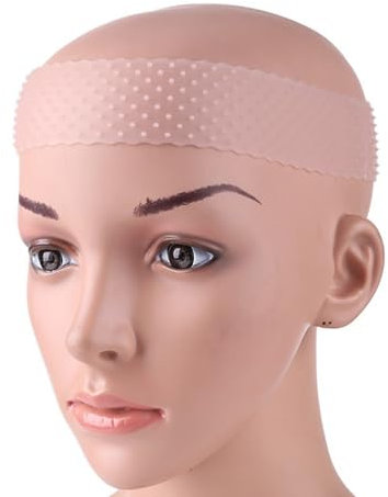 Bandeau en silicone antidérapant pour perruque - Bandeau transparent élastique doux en silicone - Matériau : tissu (D, taille unique)