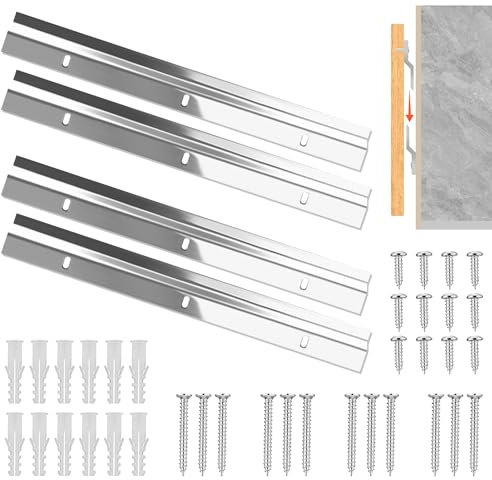 4 Piezas Soporte Espejo Pared Z Hanger Clip para Colgar Cuadros Enganche Pared de 30cm Barra Cuelga Cuadros con Tornillos Ganchos en Z Enclavamiento para Colgar Marcos de Alta Resistencia