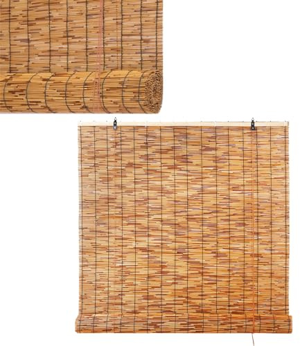 100 Breit Bambusrollo Aussenbereich Sonnenschutz Bambus Rollo Jalousine Holz Rollo 80 60 120 160 Breit Rollo für Fenster Balkon Verdunkelungsrollo Außen Innen Braun ( Size : 140cm Breit x 150cm Hoch )